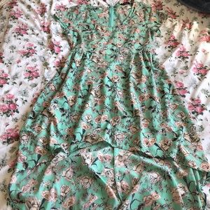 Boutique 🌸 hi-low floral teal dress